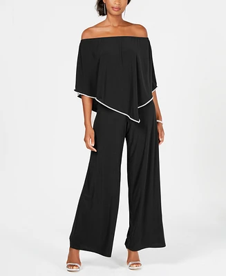 Msk Off-The-Shoulder Overlay Jumpsuit