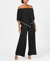 Msk Off-The-Shoulder Overlay Jumpsuit