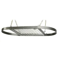 Range Kleen Grey Hammered Oval Ceiling Pot Rack