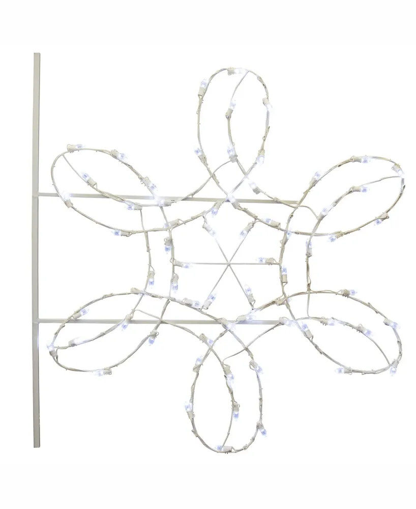 Vickerman 4 ½' Double Spiral Snowflake Commercial Pole Decoration With 66 Led Lights.