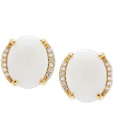 Opal (2 ct. t.w.) & Diamond Accent Stud Earrings in 14k Gold