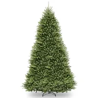 National Tree 7 .5' Snowy Mountain Pine Slim Hinged Tree with 500 Clear Lights