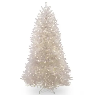 National Tree 7' Dunhill White Fir Tree with Clear Lights