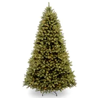 National Tree 6' "Feel Real" Downswept Douglas Fir Hinged Tree with 600 Clear Lights