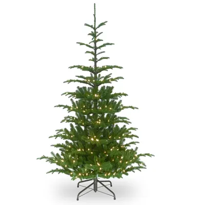 National Tree Company 6.5' Feel Real Norwegian Spruce Hinged Tree with 650 Clear Lights