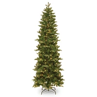 National Tree Company 6.5' Feel Real Prescott Pencil Slim Hinged Tree with 300 Clear Lights