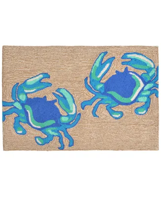 Liora Manne Front Porch Indoor/Outdoor Crabs Natural 2' x 5' Area Rug