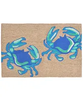 Liora Manne Front Porch Indoor/Outdoor Crabs Natural 2' x 5' Area Rug