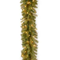 National Tree Company 9' x 12" Norwood Fir Garland with 100 Clear Lights