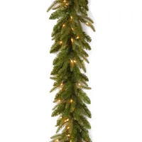 National Tree Company 9' x 10" "Feel-Real" Fraser Grande Garland with 100 Clear Lights