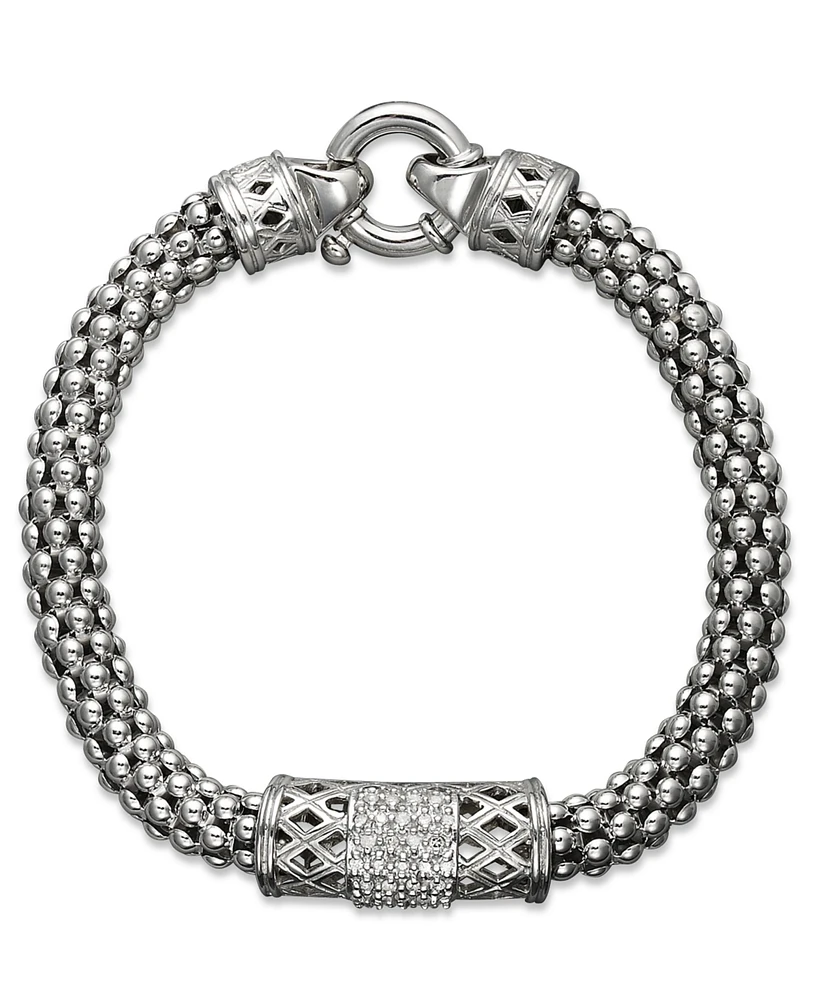 Diamond Barrel Bracelet (1/4 ct. t.w.) in Sterling Silver