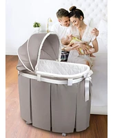 Badger Basket Wishes Oval Bassinet With Full Length Skirt