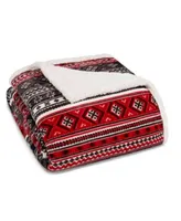 Closeout Eddie Bauer Classic Fair Isle Sherpa Blanket Collection