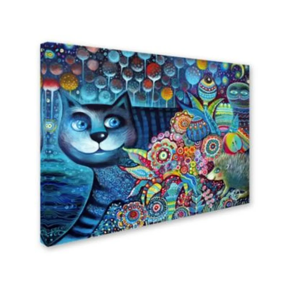 Oxana Ziaka Indigo Cat Canvas Art Collection