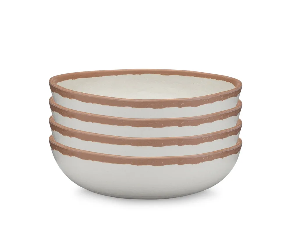 Q Squared Potter Terracotta 6.5" Melaboo Melamine 4-Pc. Cereal Bowl Set