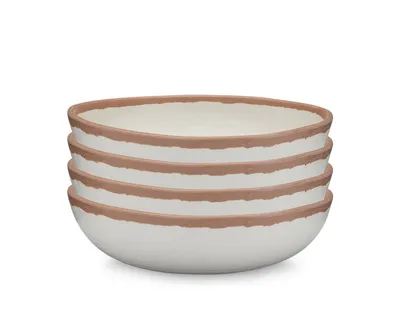 Q Squared Potter Terracotta 6.5" Melaboo Melamine 4-Pc. Cereal Bowl Set