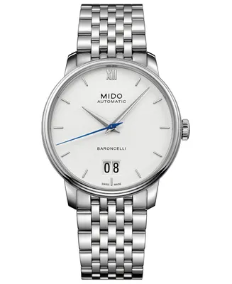 Mido Men's Swiss Automatic Baroncelli Iii Stainless Steel Bracelet Watch 40mm