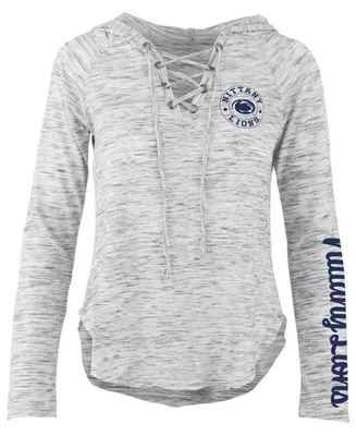 Pressbox Women's Penn State Nittany Lions Spacedye Lace Up Long Sleeve T-Shirt