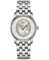 Mido Women's Swiss Automatic Baroncelli Diamond (1/10 ct. t.w.) Stainless Steel Bracelet Watch 33mm