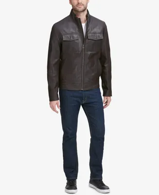 Cole Haan Men's Leather Trucker Jacket