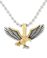 Legacy for Men by Simone I. Smith Two-Tone Eagle 24" Pendant Necklace in Stainless Steel & Yellow and Black Ion-Plate