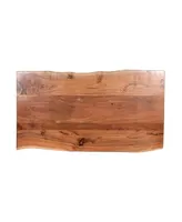 Alaterre Furniture Hairpin Natural Live Edge Wood with Metal 48" Large Coffee Table