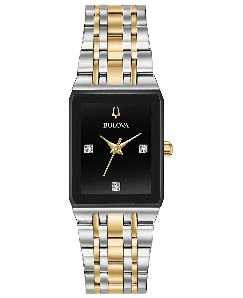 Bulova Women's Futuro Diamond-Accent Two-Tone Stainless Steel Bracelet Watch 20.5x32mm, Created for Macy's