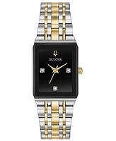 Bulova Women's Futuro Diamond-Accent Two-Tone Stainless Steel Bracelet Watch 20.5x32mm, Created for Macy's