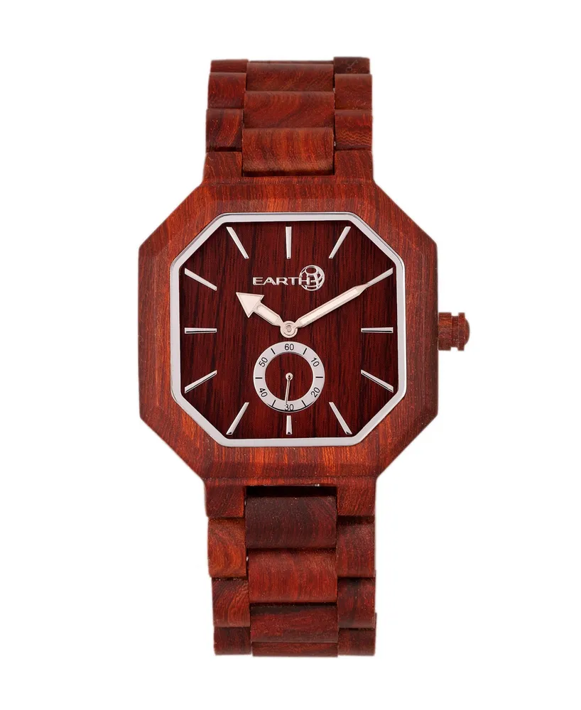 Earth Wood Acadia Wood Bracelet Watch Red 43Mm