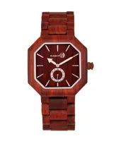 Earth Wood Acadia Wood Bracelet Watch Red 43Mm