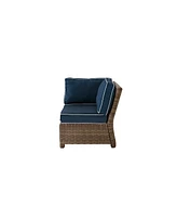 Bradenton Outdoor Wicker Sectional Corner Chair With Cushions