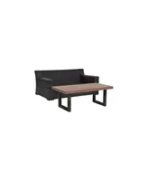 Beaufort 2 Piece Outdoor Wicker Seating Set With Mist Cushion - Loveseat, Coffee Table