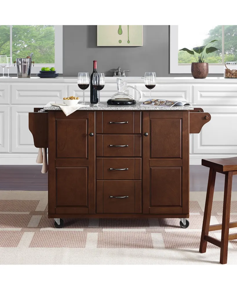 Eleanor Solid Granite Top Kitchen Cart