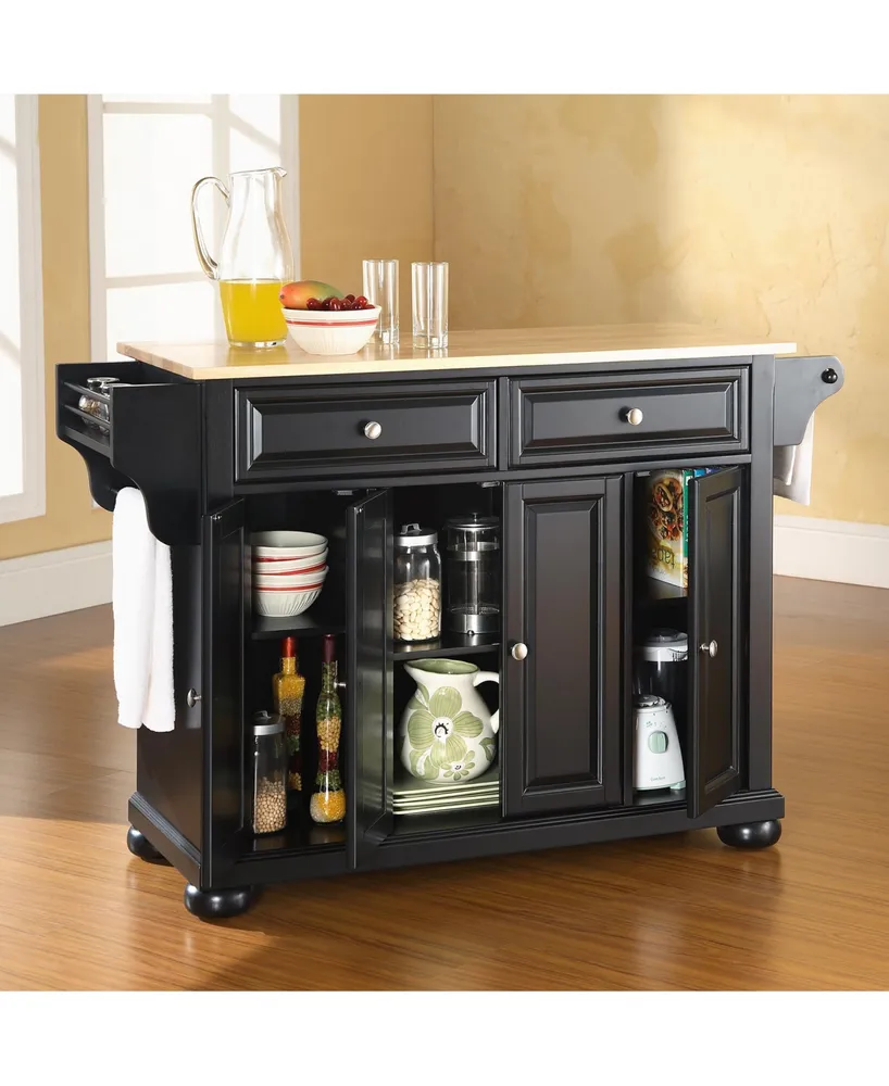 Alexandria Natural Wood Top Kitchen Island