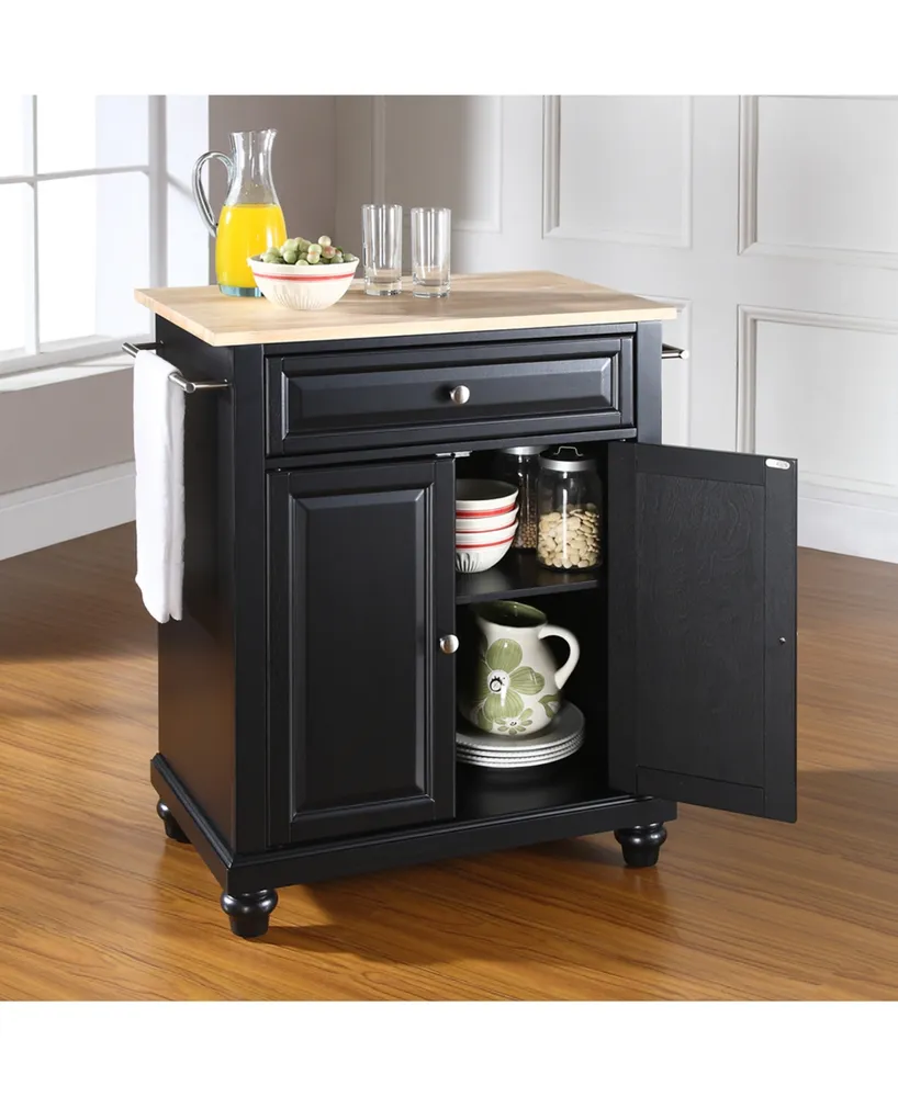 Cambridge Natural Wood Top Portable Kitchen Island