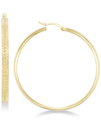 Simone I. Smith Textured Hoop Earrings in 18k Gold over Sterling Silver
