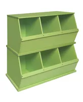 Badger Basket Three Bin Stackable Toy Storage Cubby