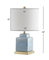 Jonathan Y Catherine 22" Ceramic,Metal Ginger Jar Led Table Lamp