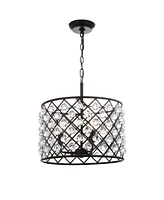 Jonathan Y Gabrielle 16" Crystal,Metal Led Pendant Oil-Rubbed