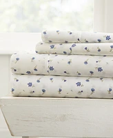 Soft Floral Double Brushed Patterned Sheet Set