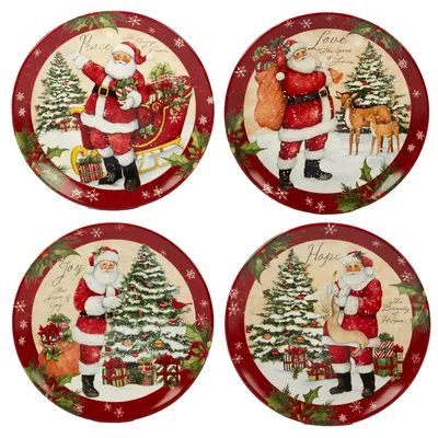 Certified International Holiday Wishes 4-Pc. Dinner Plate asst.