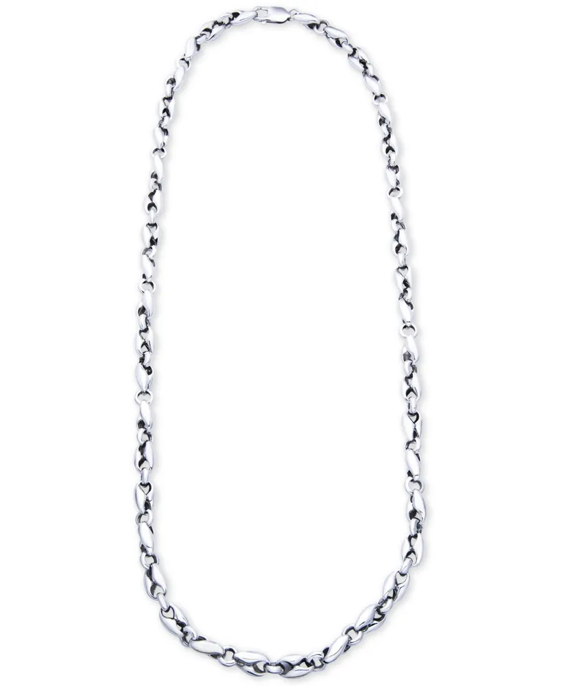 Men's Polished Link 24" Chain Necklace in Sterling Silver