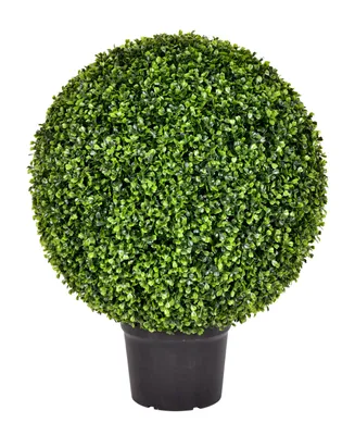 Vickerman 24" Artificial Potted Green Boxwood Ball