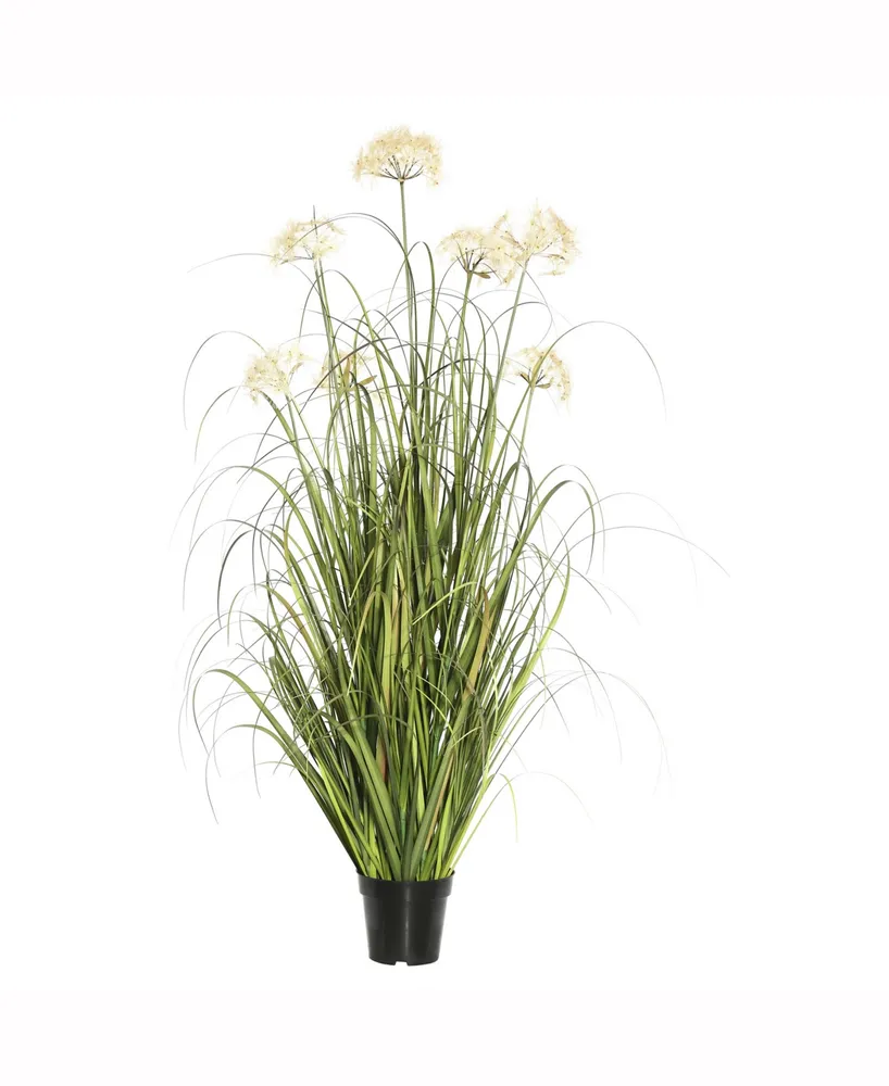 Vickerman 48" Artificial Green Grass X 163 Features 5 Cream Dandelions