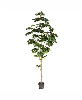 Vickerman 6' Artificial Potted Fig Tree With 71 Leaves