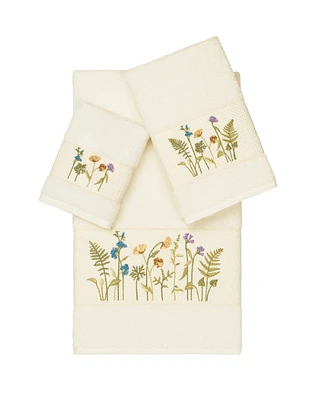 Linum Home Serenity 3-Pc. Embellished Towel Set