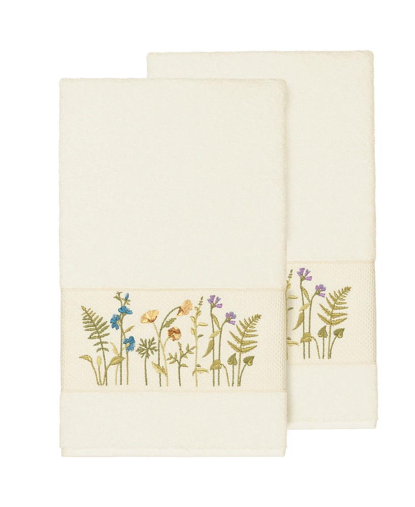 Linum Home Serenity 2-Pc. Embellished Bath Towel Set
