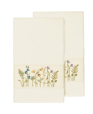 Linum Home Serenity 2-Pc. Embellished Bath Towel Set