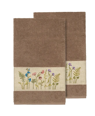 Linum Home Serenity 2-Pc. Embellished Bath Towel Set