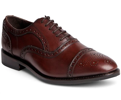 Anthony Veer Men's Ford Quarter Brogue Oxford Lace-Up Dress Shoe